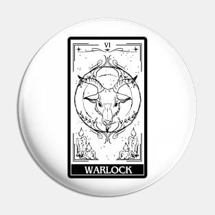 Warlock Tarot Card D&D Nat 20 Dungeons & Dragons T-Shirt Black Pin