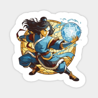 katara water tribe in battle position Magnet