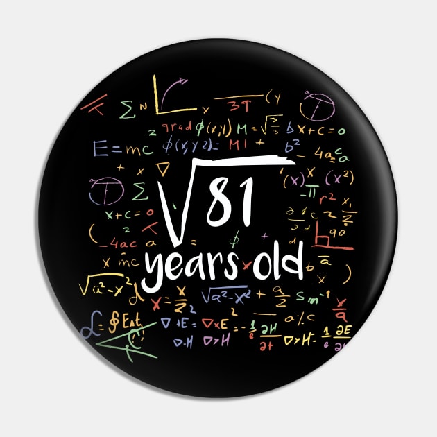 9 Year Old Birthday Math Square Root of 81 Pin by Sunburst Designs