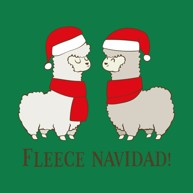 Fleece Navidad, Funny Cute Alpaca Christmas by Dreamy Panda Designs