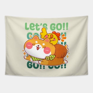 Cute Shiba Bread Tapestry