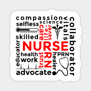 Nursing related words and symbols Magnet
