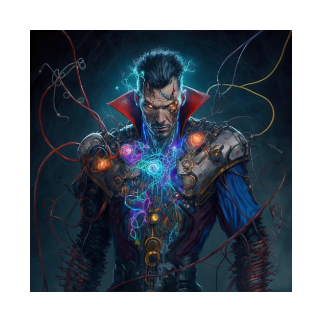 Cybernetic Cyborg Dr. Strange Inspired by AICreateWorlds