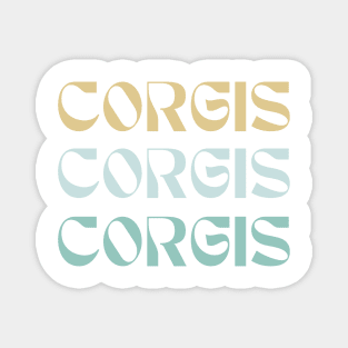 corgis corgis corgis pastel Magnet