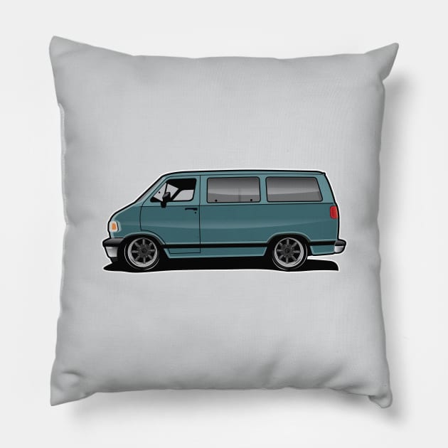 1994 Dodge Van Turquoise Pillow by RBDesigns