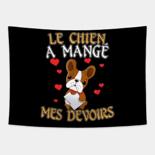 French Language Teacher Gift Idea - The Dog Ate My Homework Tapestry