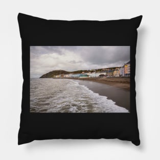 Aberystwyth North Beach, Ceredigion, Wales Pillow