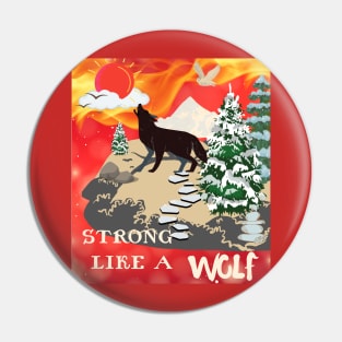 strong like a wolf Pin