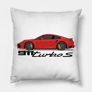 supercar 911 turbo s 992 red Pillow