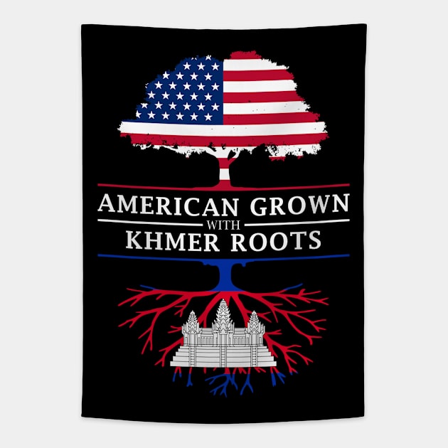 American Grown with Khmer Cambodian Roots - Cambodia Tapestry by Family Heritage Gifts