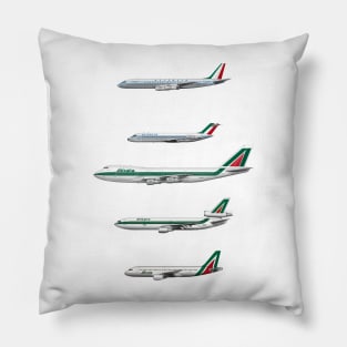 Teeshirt Version, Selection of Alitalia Jets 1960-2021 Pillow