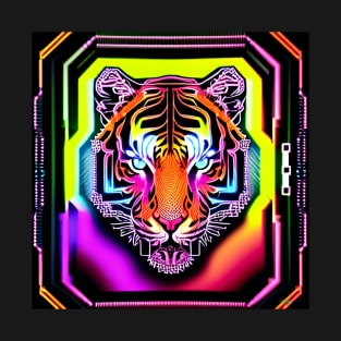 Trippy Psychedelic Neon Tigers 8 T-Shirt