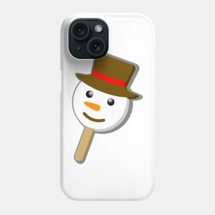 christmas snowman bubble gum eye ice cream on green Phone Case