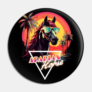 Retro Wave Arabian Horse Vibes Pin