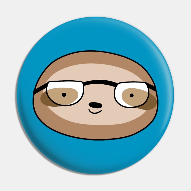 Glasses Sloth Face Pin by saradaboru