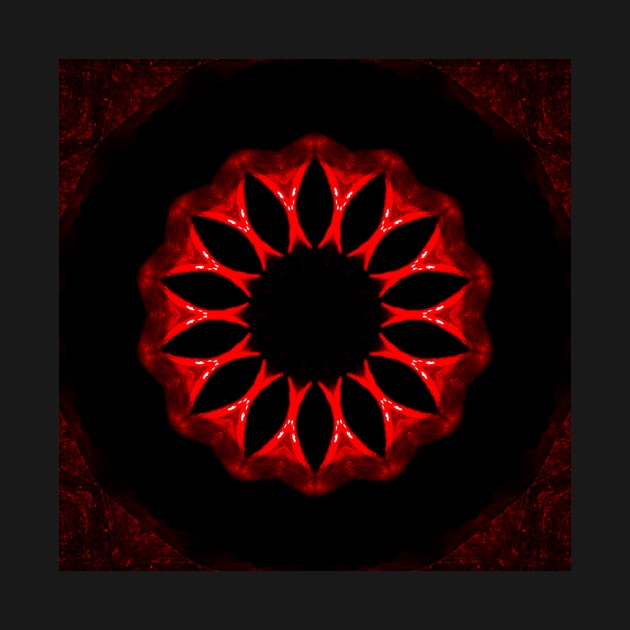 Ominous Red Kaleidoscope pattern (Seamless) 18 by Swabcraft
