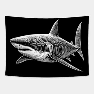 Great White Shark Sketch Tapestry