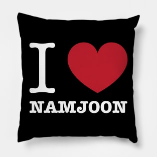 I love BTS Namjoon typography white Morcaworks Pillow