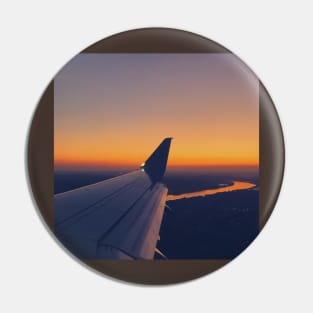 Airplane Sunset Pin