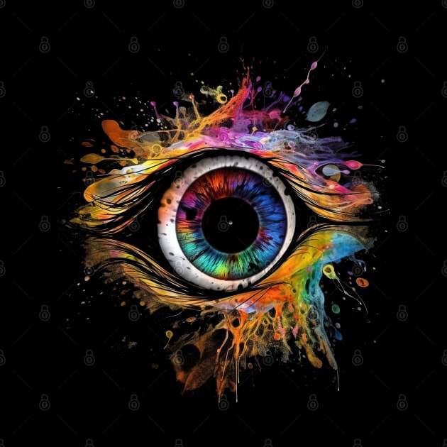 Colourful Eye In A Black Sky by TooplesArt