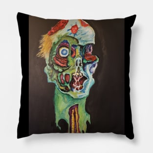 Zombiefied Zombie Head and Logo Pillow