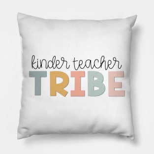 Kinder Teacher Tribe Muted Pastels Pillow