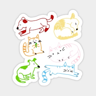 Multi Coloured Pets Magnet