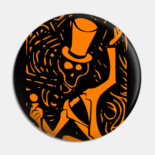 Halloween Top Hat Skeleton Dancer Pin