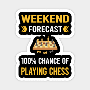 Weekend Forecast Playing Chess Magnet