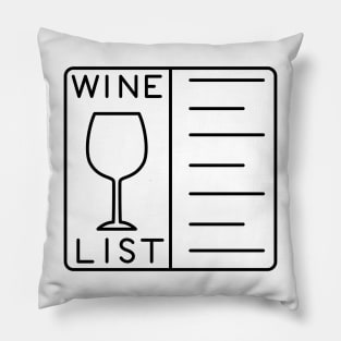 Wine List Pillow