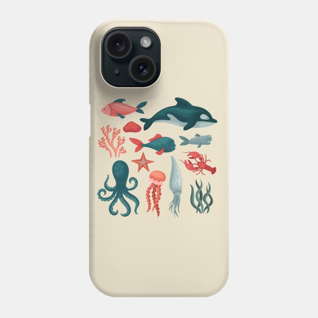 Sea Animals Collection Phone Case by Mako Design 