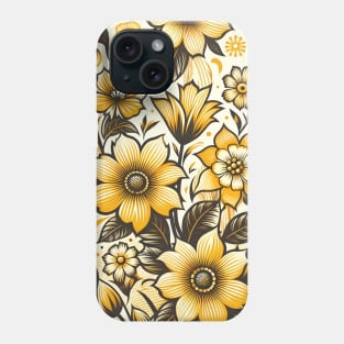 Yellow Floral Illustration Phone Case