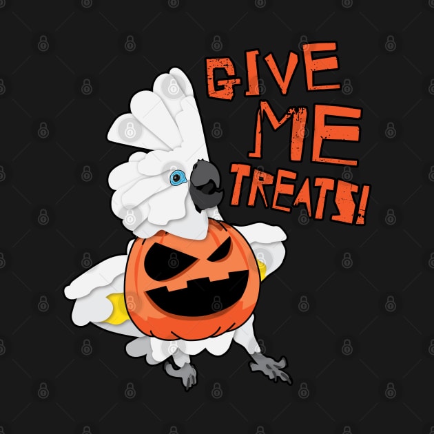 Umbrella Cockatoo Pumpkin Costume "Give Me Treats!" by TheStuffInBetween