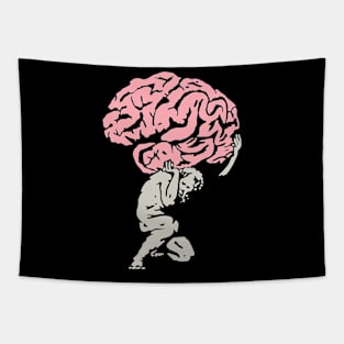 Atlas Holding A Brain - Overthinker Tapestry