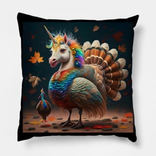 Unicorns Crashing Thanksgiving!!! Pillow