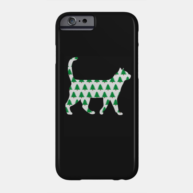 Christmas Tree Wrapping Paper Cat Super Cute Cat Phone Case