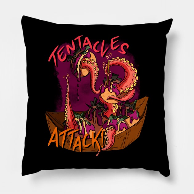 Tentacles Attack (takoyaki) Pillow by Beemeapss