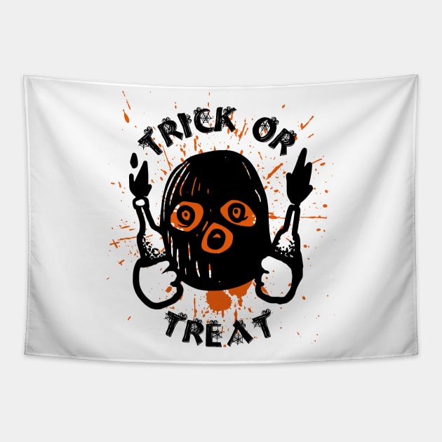 Halloween Trick Or Treat Horror Molotov Tapestry by TEEWEB