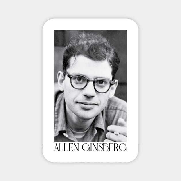 Allen Ginsberg portrait Magnet by WrittersQuotes