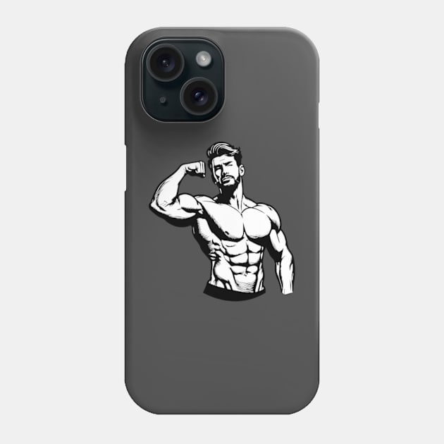 Fit Man Phone Case by ArtFactoryAI