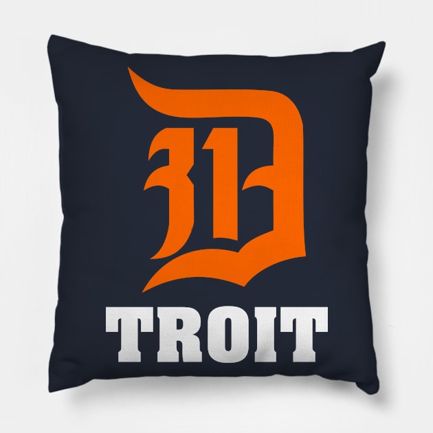 D TROIT Pillow by YourLuckyTee