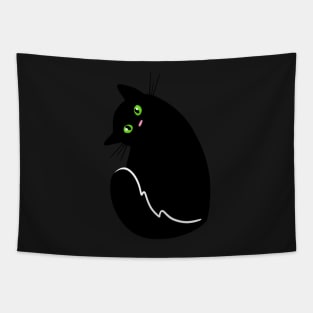 Inquisitive Black Cat Tapestry