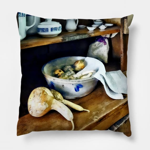 Squash - Butternut Squash in Kitchen Pillow by SusanSavad