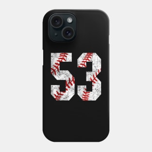 Vintage #53 Baseball Laces Baseball Mom Jersey Love Baseball Phone Case