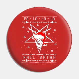 fa la la la HAIL SATAN - ugly christmas sweater Pin