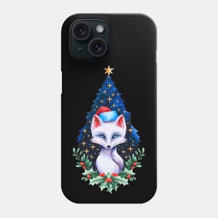 Christmas Fox in Santa's Hat Merry Christmas Phone Case