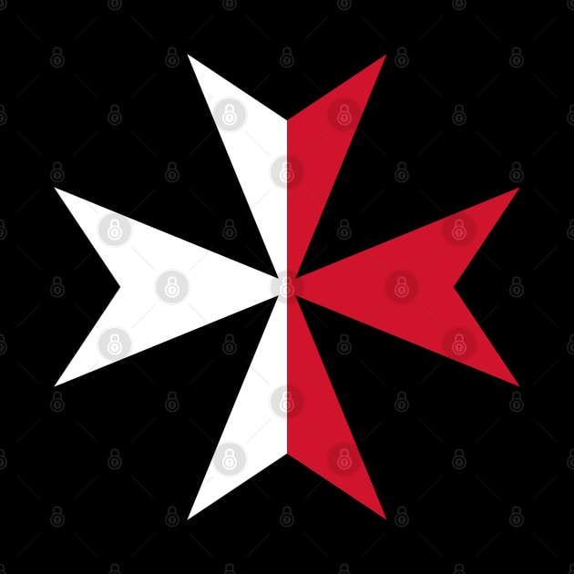 Maltese Cross - White and Red by Justice and Truth