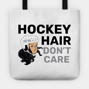 Hockey Hair Don't Care Black Hair Tote