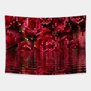 Red Roses Farmhouse Floral Print Tapestry