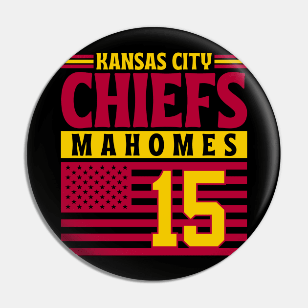 Kansas City Chiefs Mahomes 15 American Flag Football Pin by Astronaut.co